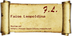Faise Leopoldina névjegykártya